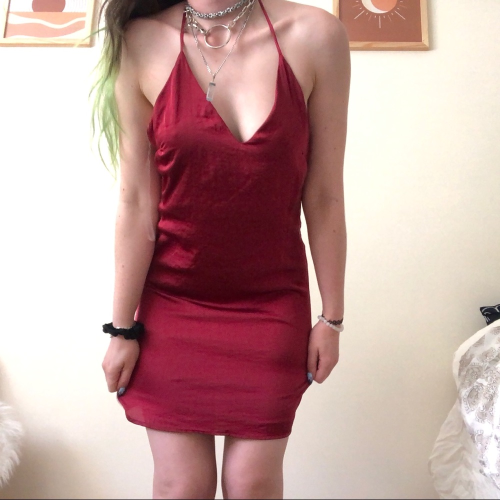 Red mini dress